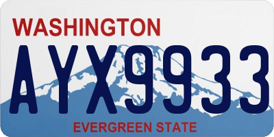 WA license plate AYX9933