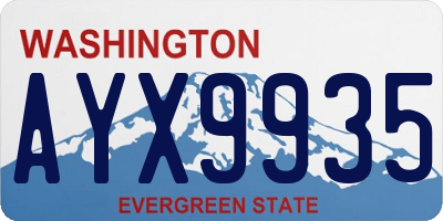 WA license plate AYX9935