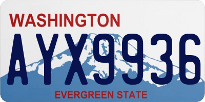 WA license plate AYX9936