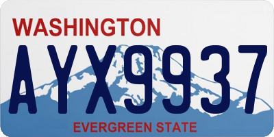 WA license plate AYX9937