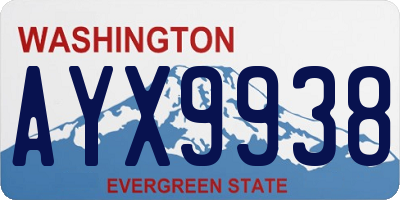 WA license plate AYX9938