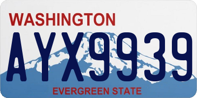 WA license plate AYX9939