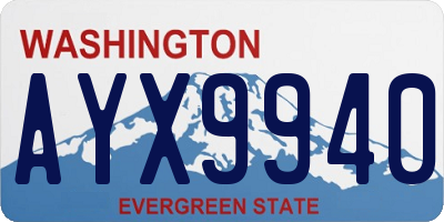 WA license plate AYX9940