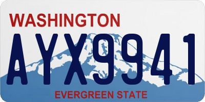 WA license plate AYX9941