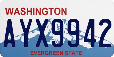 WA license plate AYX9942