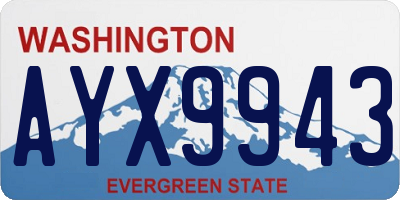 WA license plate AYX9943