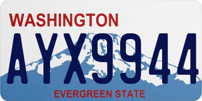 WA license plate AYX9944