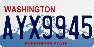 WA license plate AYX9945