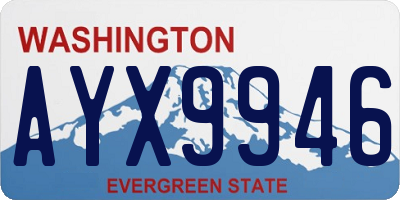 WA license plate AYX9946