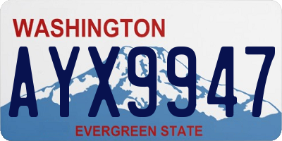 WA license plate AYX9947