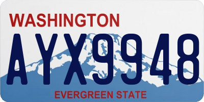 WA license plate AYX9948