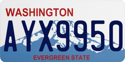 WA license plate AYX9950