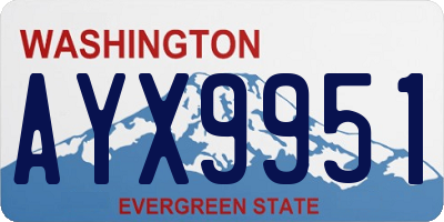 WA license plate AYX9951