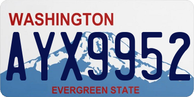 WA license plate AYX9952