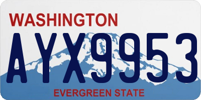 WA license plate AYX9953