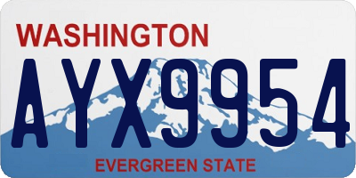 WA license plate AYX9954