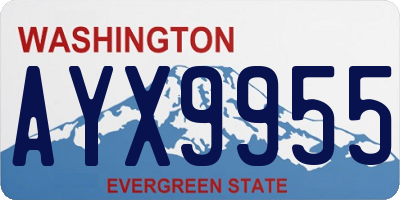 WA license plate AYX9955