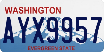 WA license plate AYX9957