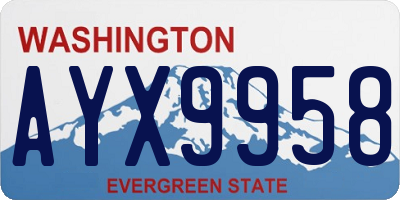 WA license plate AYX9958