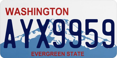 WA license plate AYX9959