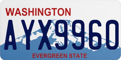 WA license plate AYX9960