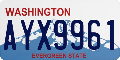 WA license plate AYX9961