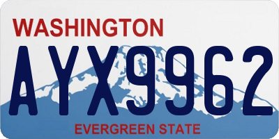 WA license plate AYX9962