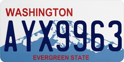 WA license plate AYX9963