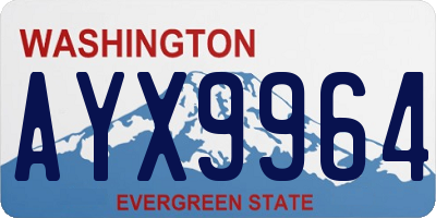 WA license plate AYX9964