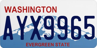 WA license plate AYX9965