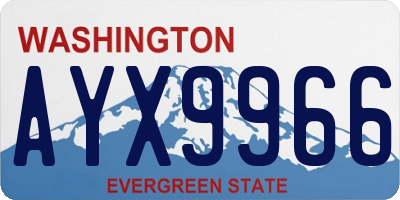 WA license plate AYX9966