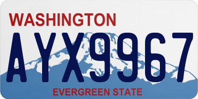 WA license plate AYX9967