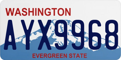 WA license plate AYX9968