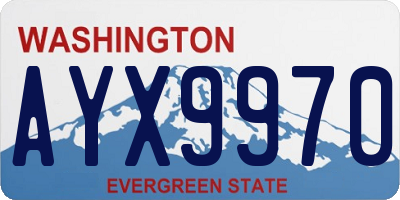 WA license plate AYX9970