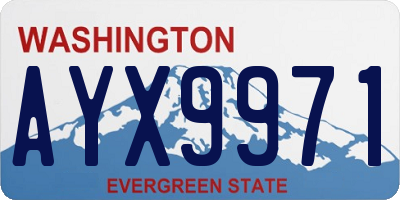 WA license plate AYX9971