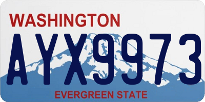 WA license plate AYX9973