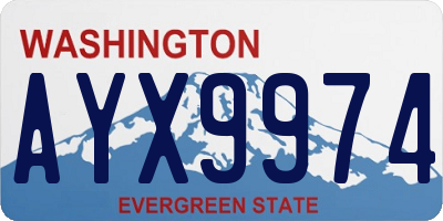 WA license plate AYX9974