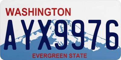 WA license plate AYX9976