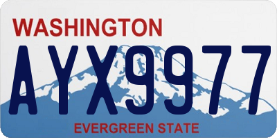 WA license plate AYX9977