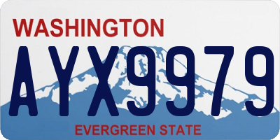 WA license plate AYX9979