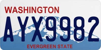 WA license plate AYX9982