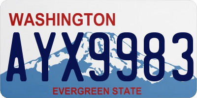 WA license plate AYX9983