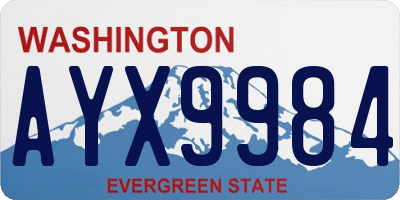 WA license plate AYX9984