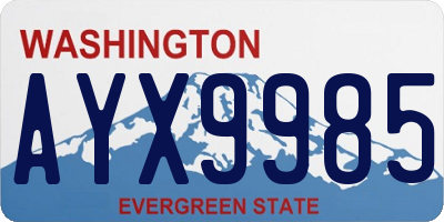 WA license plate AYX9985