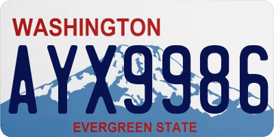 WA license plate AYX9986