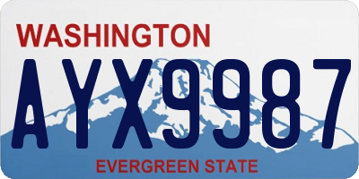 WA license plate AYX9987