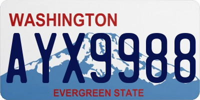 WA license plate AYX9988