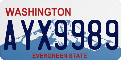 WA license plate AYX9989