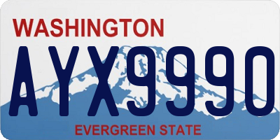 WA license plate AYX9990