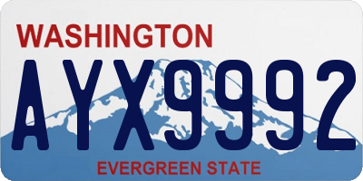 WA license plate AYX9992